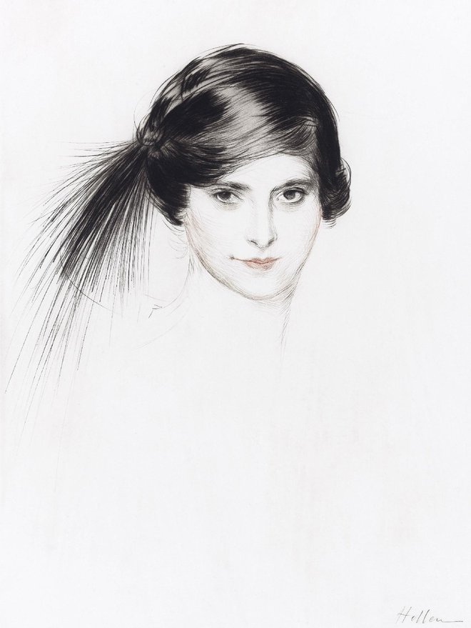 Portret mlade Helene Rubinstein, delo umetnika Paula Césarja Helleuja, okrog leta 1908. Foto: Javna last