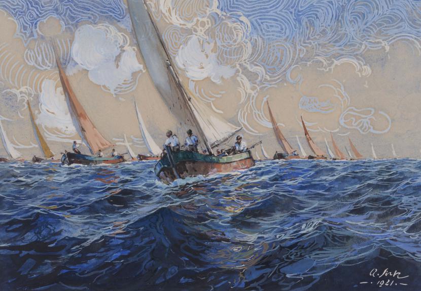 Albert Sirk, Ribiške barke, 1921.jpg