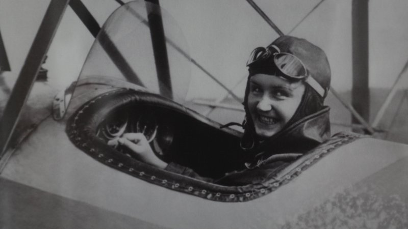 Fotografija: Kristina Gorišek Novaković, prva Slovenka, ki je samostojno poletela. Foto: Spominski arhiv stiških letalcev