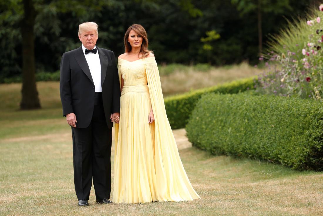 Rumena Melania edini svetli žarek Trumpovega obiska