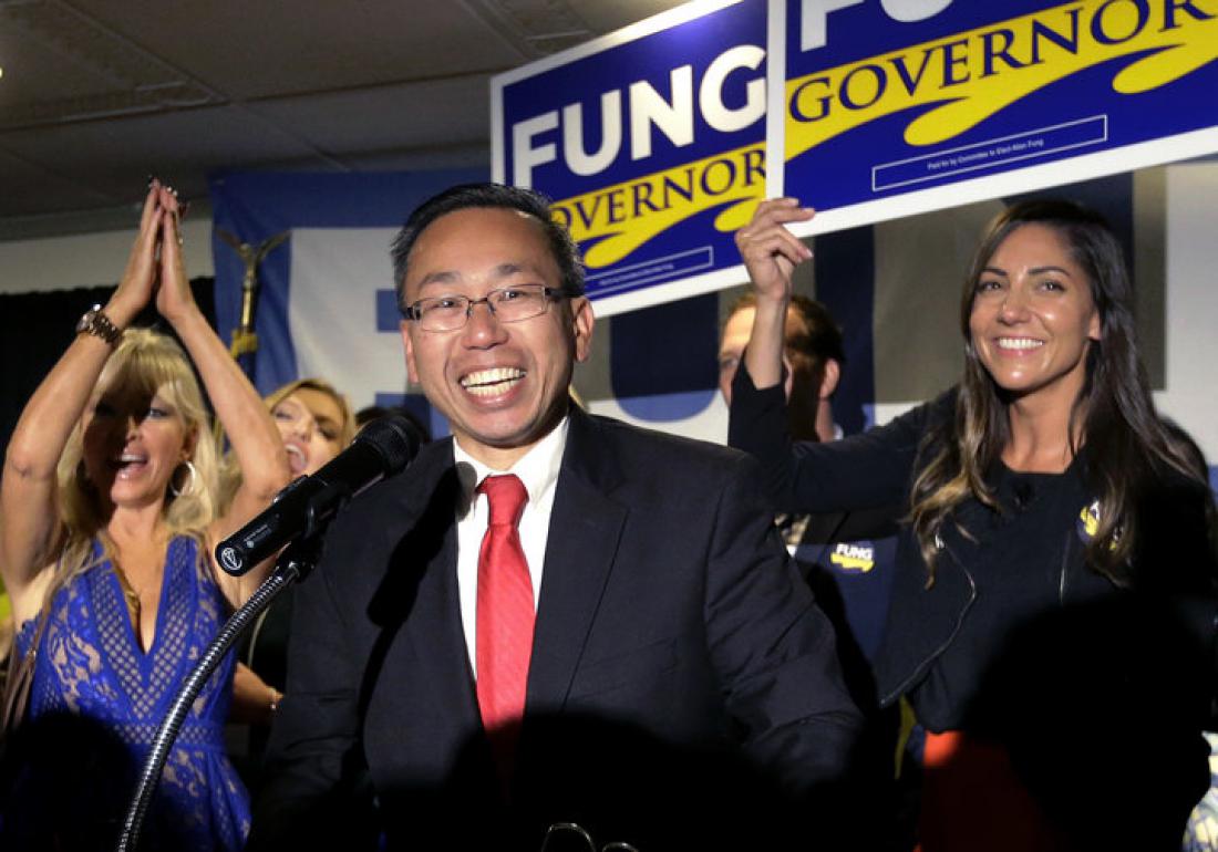 Allan Fung ima možnost postati prvi guverner zvezne države ZDA azijskega porekla. Foto: AP