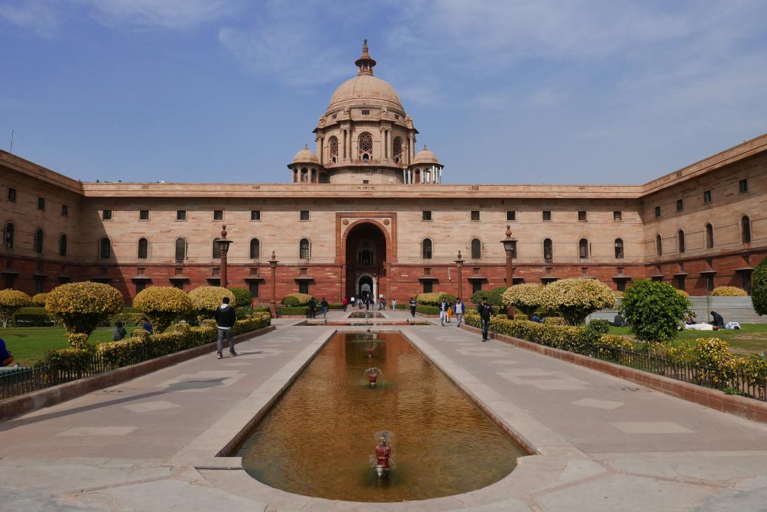 Predsedniška palača v novem Delhiju.